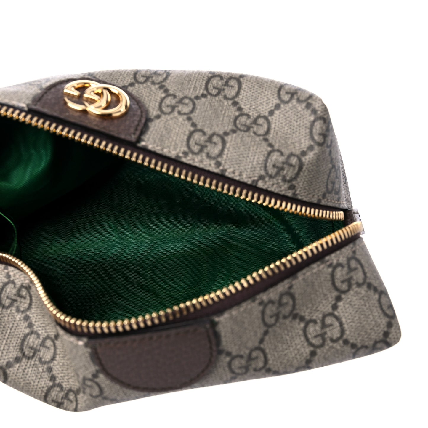 Soft GG Supreme Monogram Calfskin Medium Ophidia Cosmetic Case Beige Ebony New Acero