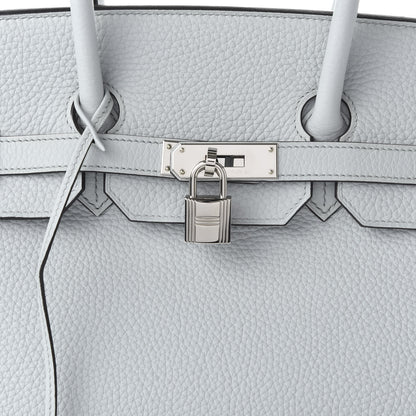 Hermes Taurillon Clemence Birkin 35 Bleu Pale 10 of 11