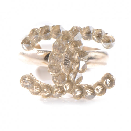Chanel Crystal Logo CC Ring 6 1 of 4