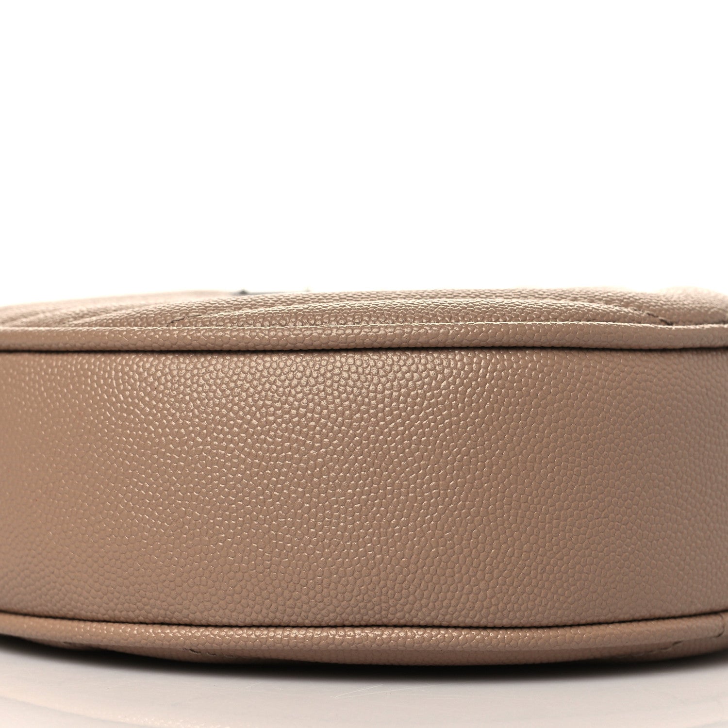 Saint Laurent Grain De Poudre Matelasse Chevron Quilted Round Vinyle Camera Bag Gold Sand 9 of 10