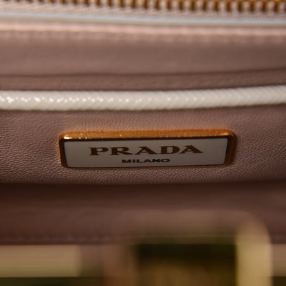 Prada Saffiano Vernice Crystal Pyramid Bag Platino 6 of 8
