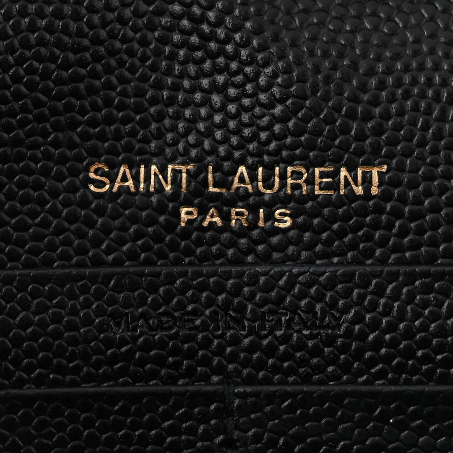 Saint Laurent Grain De Poudre Matelasse Chevron Monogram Chain Wallet Black 7 of 10