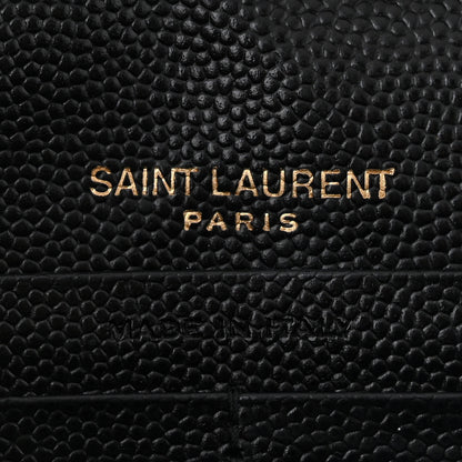 Saint Laurent Grain De Poudre Matelasse Chevron Monogram Chain Wallet Black 7 of 10