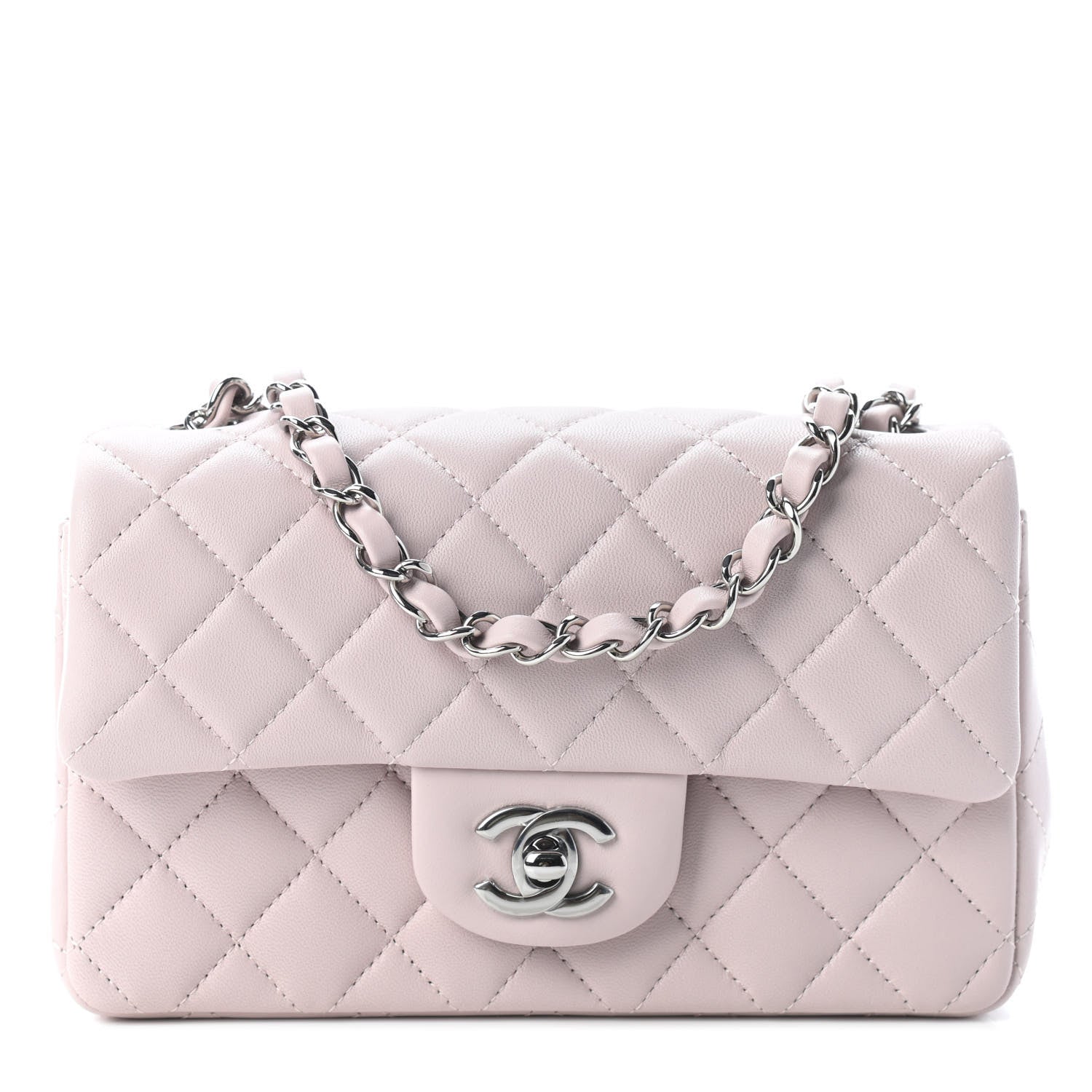 Chanel Lambskin Quilted Mini Rectangular Flap Light Purple 1 of 8