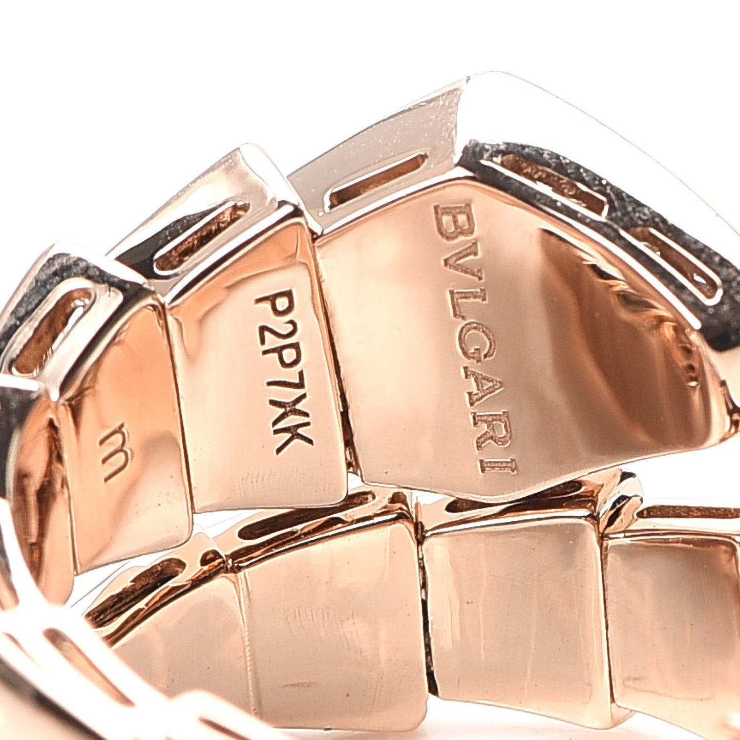 18K Rose Gold Diamond Serpenti Viper Ring M