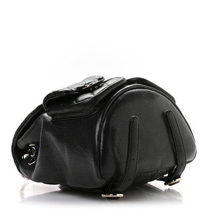 Chanel Shiny Caviar Quilted Medium Duma Pockets Drawstring Backpack Black 4 of 10