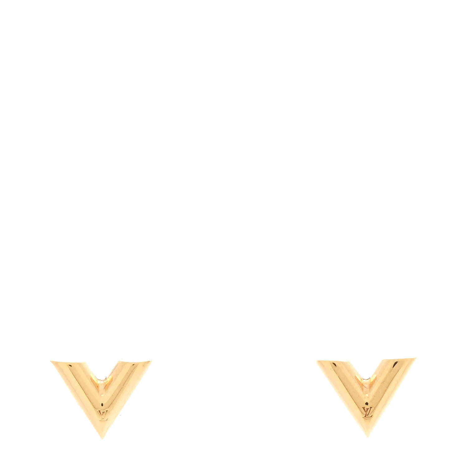 Louis Vuitton Brass Essential V Stud Earrings Gold 1 of 6