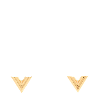 Louis Vuitton Brass Essential V Stud Earrings Gold 1 of 6