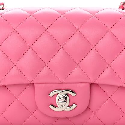 Chanel Lambskin Quilted Mini Rectangular Flap Pink 8 of 17