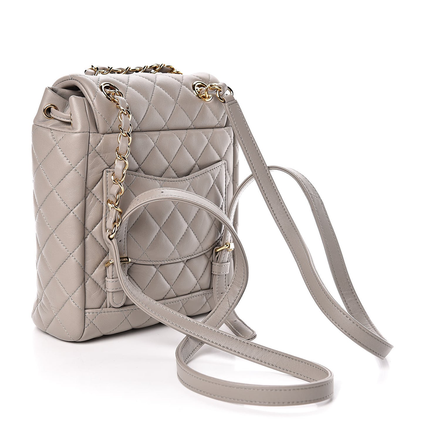 Calfskin Quilted Mini Urban Spirit Backpack Grey
