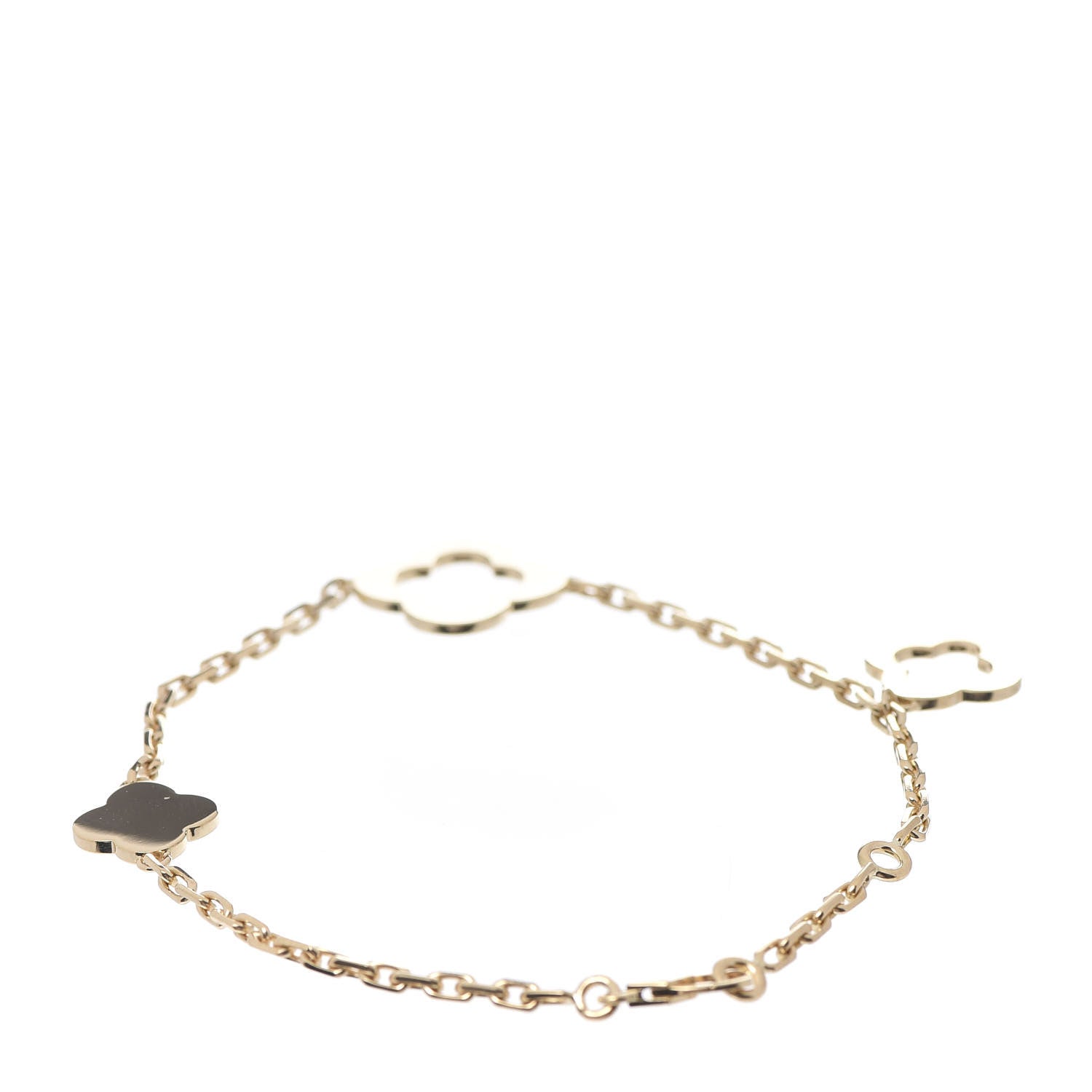 Van Cleef & Arpels 18K Yellow Gold 3 Motifs Byzantine Alhambra Bracelet 3 of 7