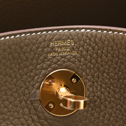 Hermes Taurillon Clemence Lindy 26 Etoupe 5 of 10
