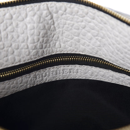 Burberry Signature Grain Calfskin Check Embossed Small Chichester Crossbody Clutch Bag Pale Grey 6 of 9