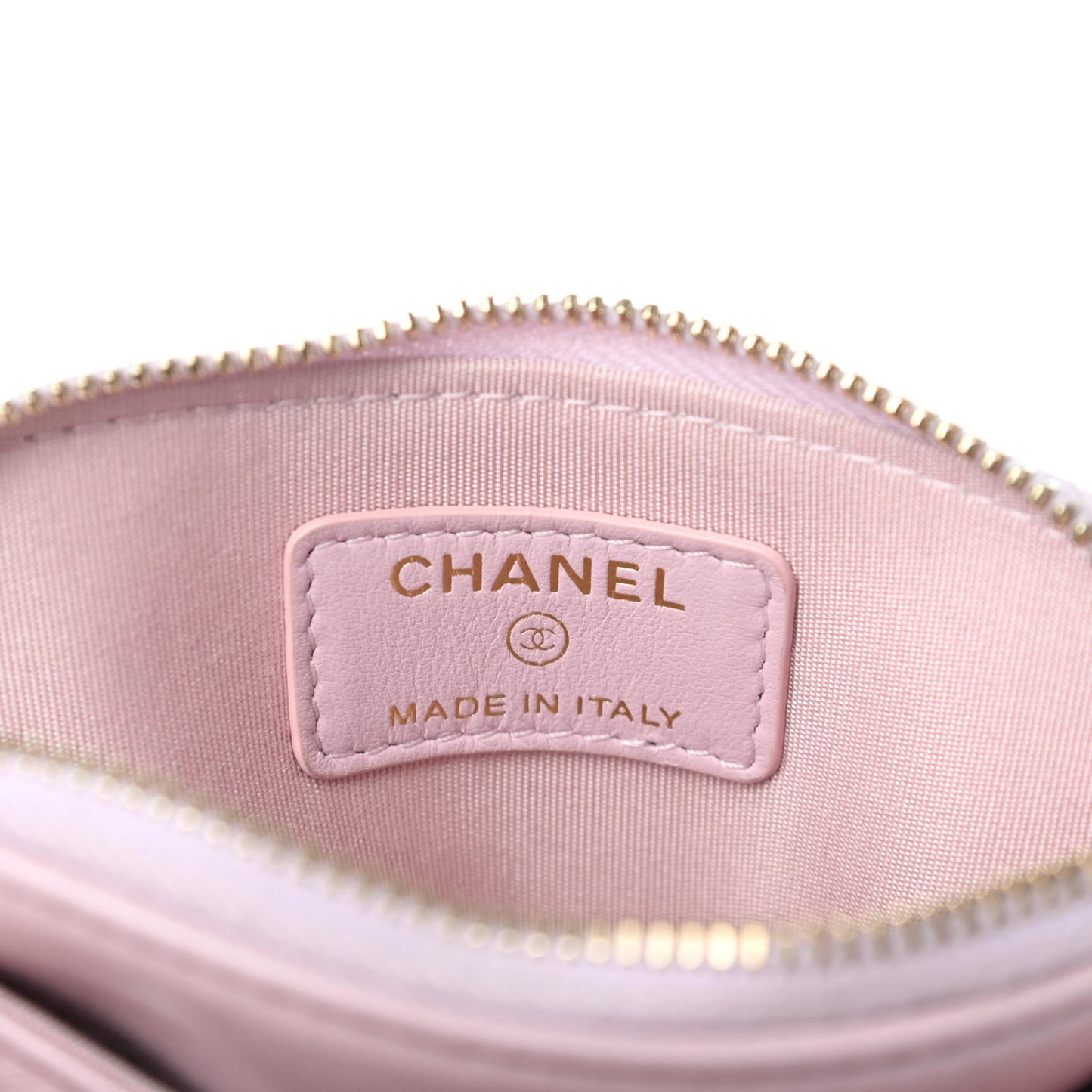 Quilted Chanel 19 Zip Card Holder Wallet Light Pink