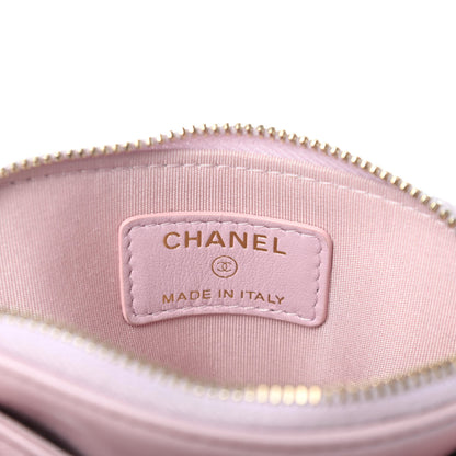 Chanel Quilted Chanel 19 Zip Card Holder Wallet Light Pink 6 of 9