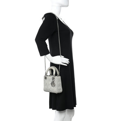 Christian Dior Metallic Nubuck Cannage Mini Lady Dior Silver 2 of 11