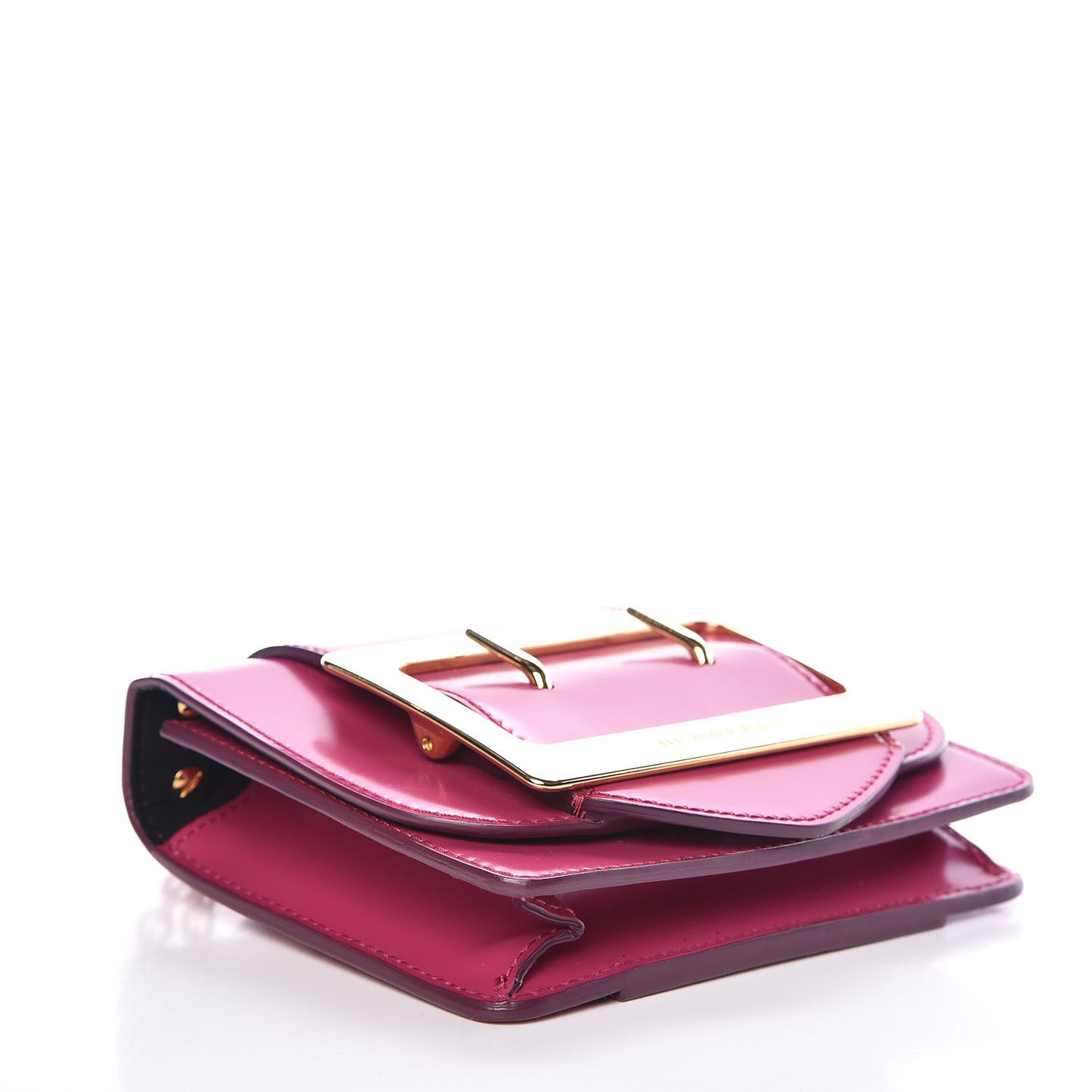 Calfskin Square Belt Shoulder Bag Plum Pink