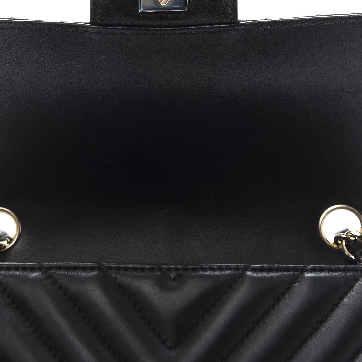 Chanel Lambskin Chevron Quilted Mini Rectangular Flap Black 8 of 14