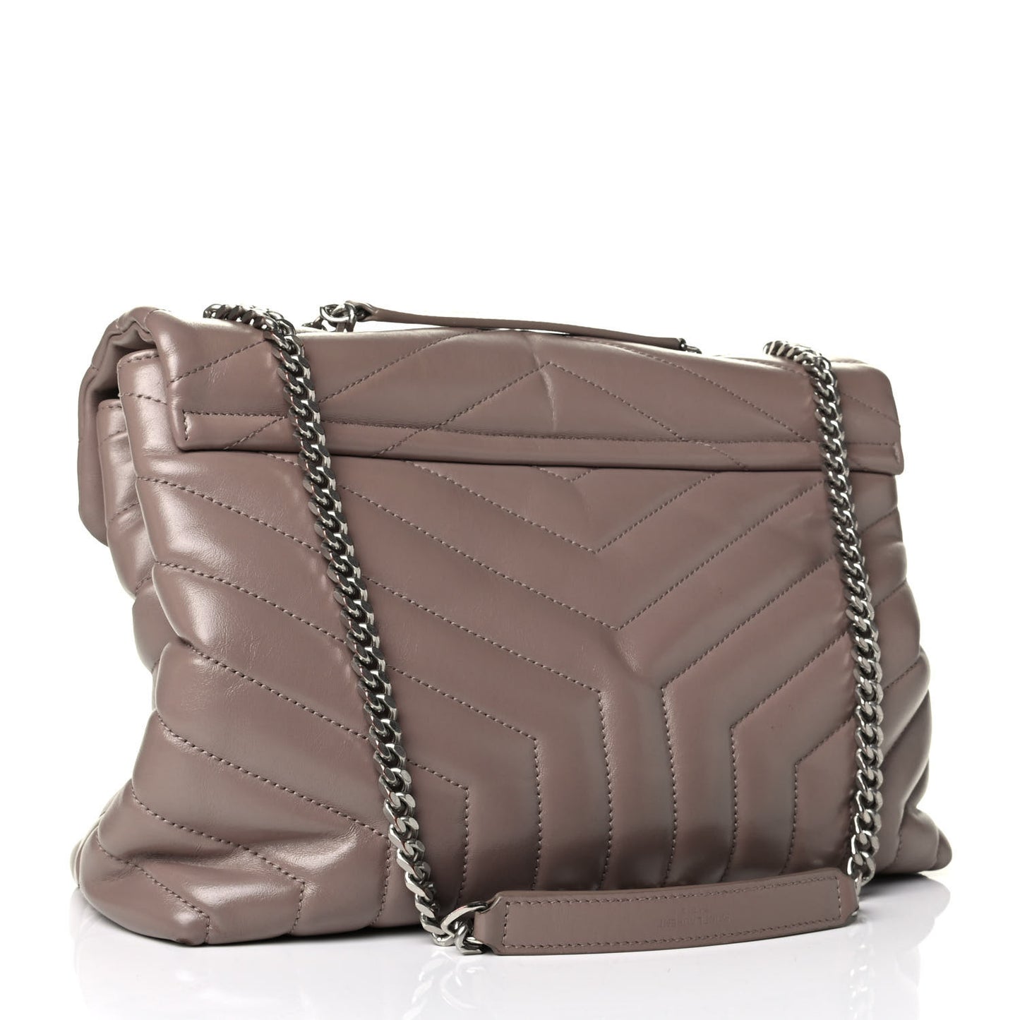 Calfskin Y Quilted Monogram Medium Loulou Chain Satchel Light Natural