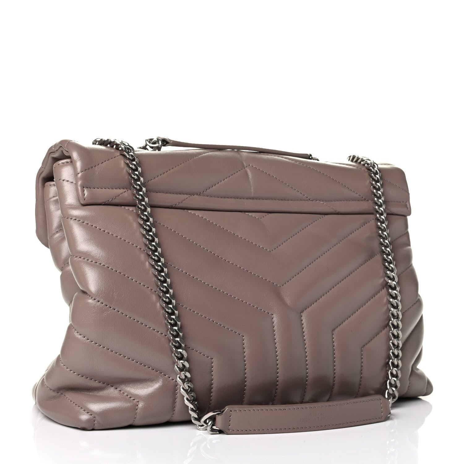 Saint Laurent Calfskin Y Quilted Monogram Medium Loulou Chain Satchel Light Natural 2 of 8