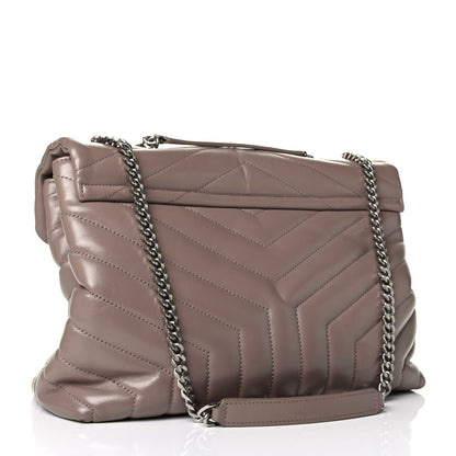 Saint Laurent Calfskin Y Quilted Monogram Medium Loulou Chain Satchel Light Natural 2 of 8