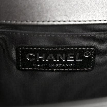 Chanel Tweed Metallic Lambskin Medium Boy Flap Silver 6 of 14