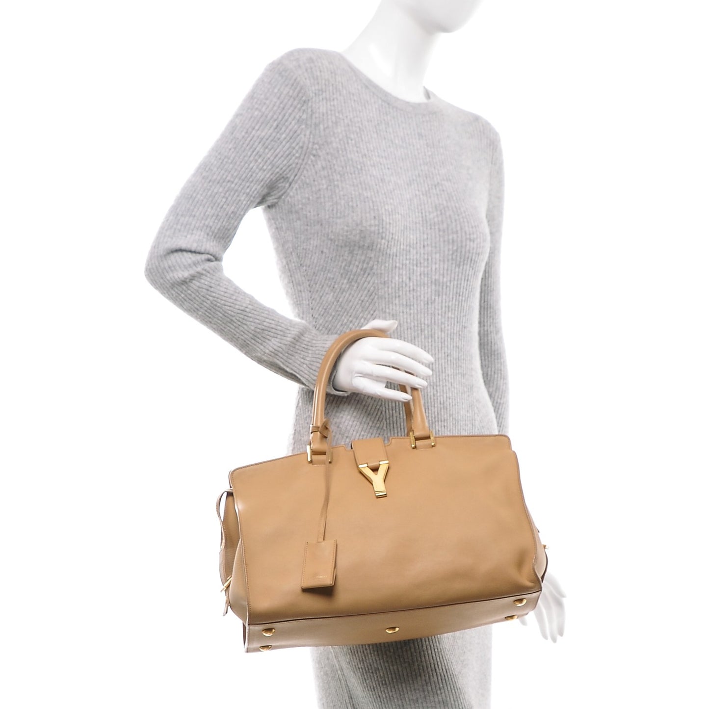 Calfskin Medium Classic Y Cabas Light Beige
