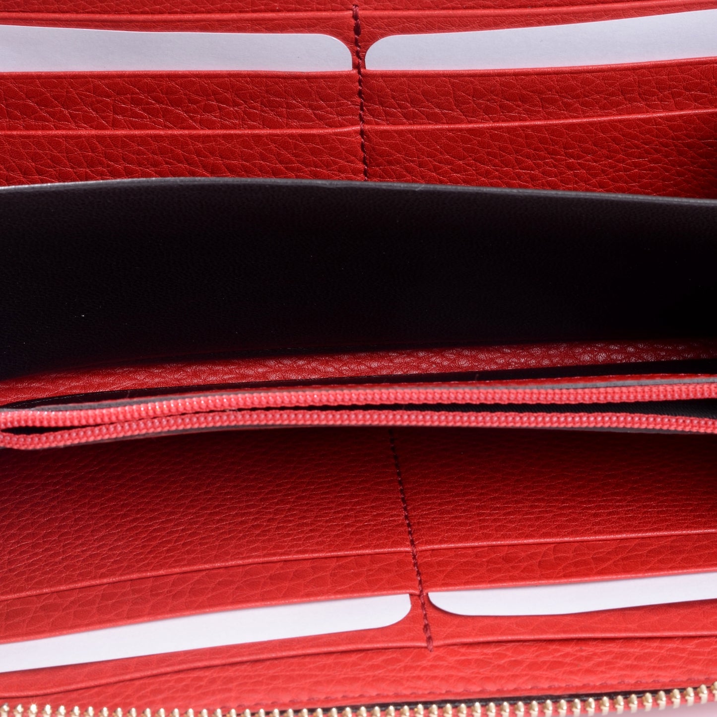 Pebbled Calfskin Soho Zip Around Wallet Red