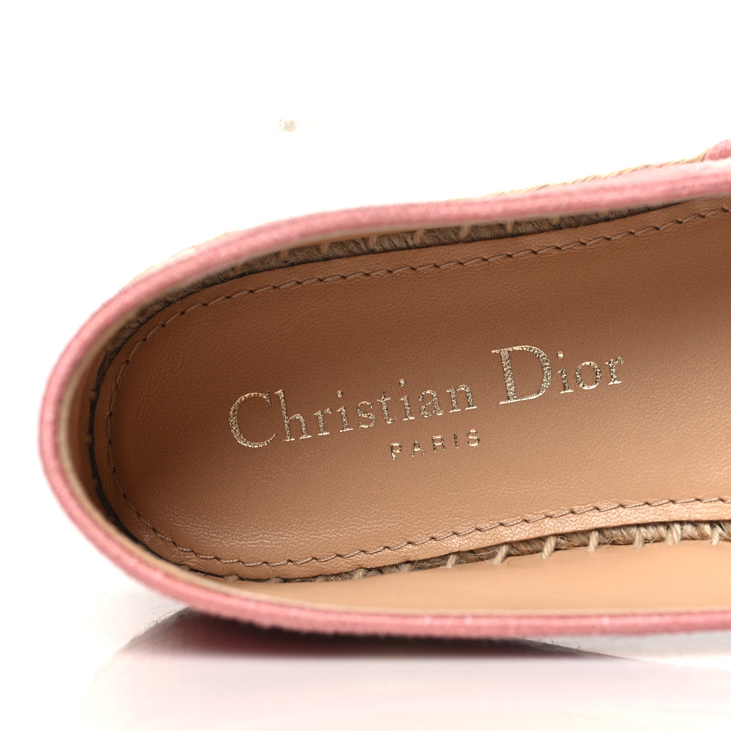 Christian Dior Cotton D-Stripes Embroidered Granville 15mm Espadrilles 35.5 Deep Nude 8 of 9