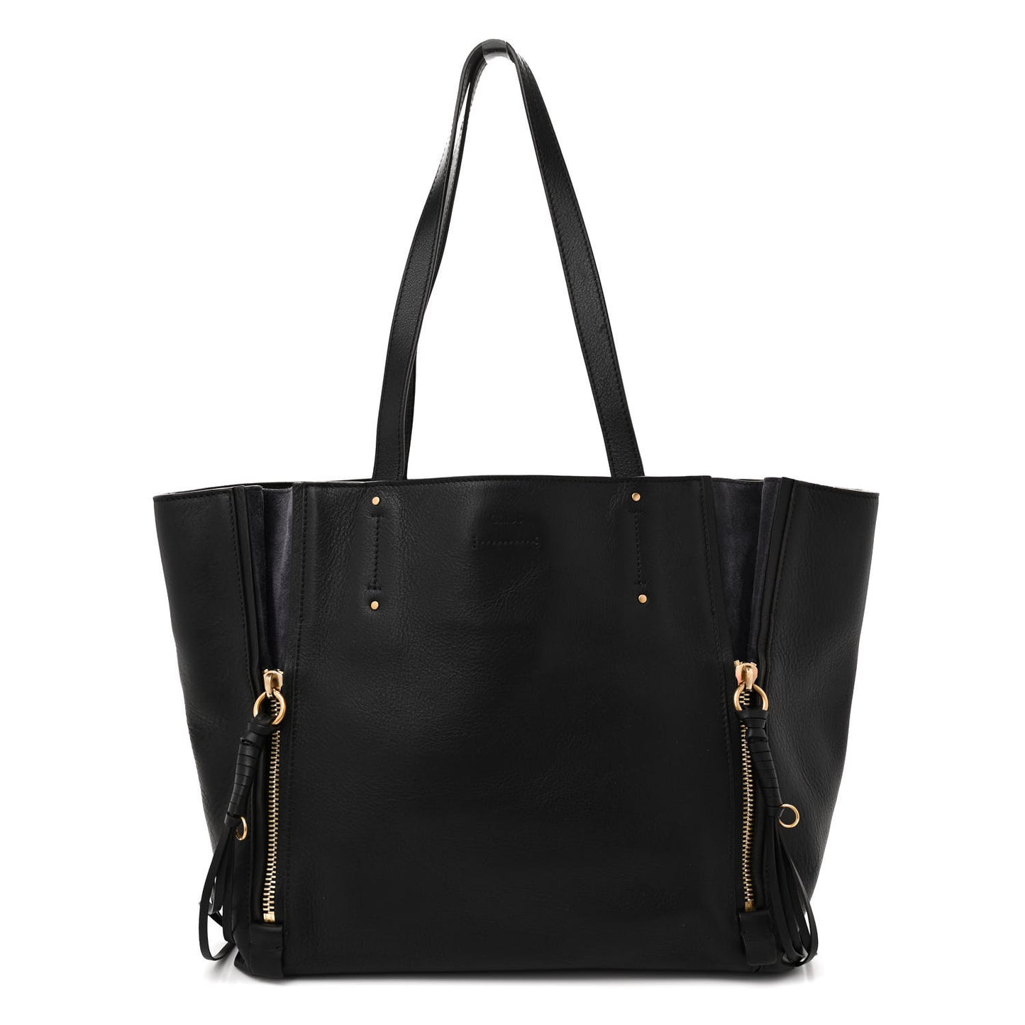 Smooth Calfskin Medium Milo Shopping Tote Black