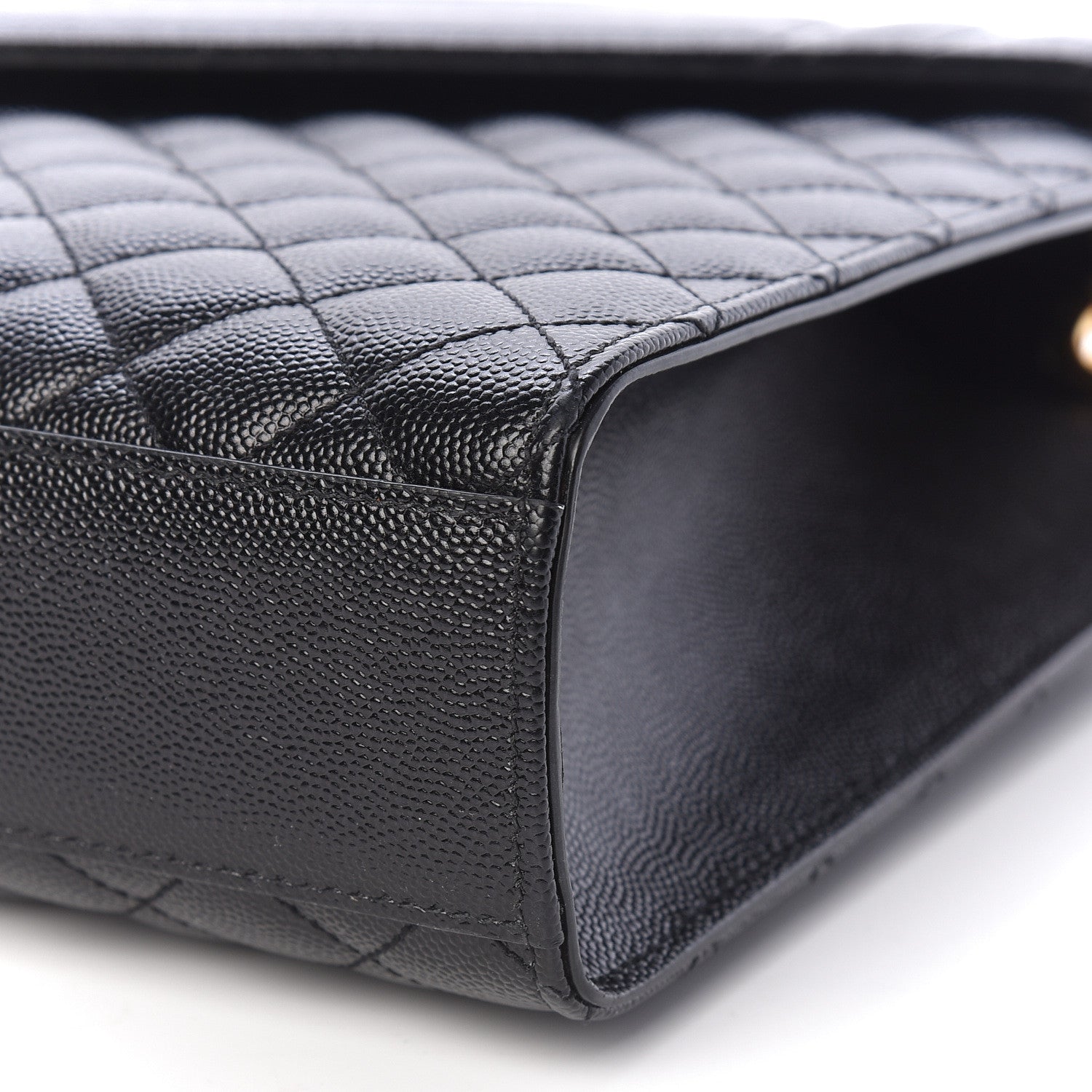 Saint Laurent Grain De Poudre Textured Mixed Matelasse Large Triquilt Monogram Satchel Black 11 of 14