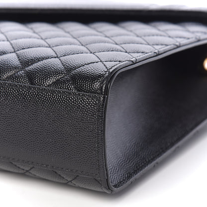 Saint Laurent Grain De Poudre Textured Mixed Matelasse Large Triquilt Monogram Satchel Black 11 of 14