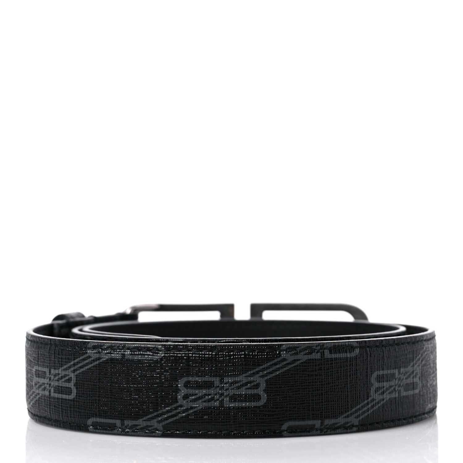 Balenciaga Coated Canvas BB Monogram Thin Belt 85 Black 2 of 5
