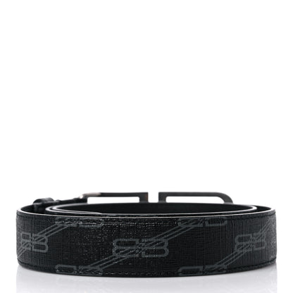 Balenciaga Coated Canvas BB Monogram Thin Belt 85 Black 2 of 5