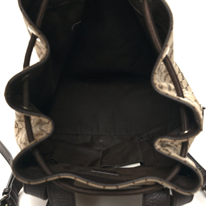 Gucci Monogram Dollar Calfskin O Drawstring Backpack Beige Ebony Testa di Moro Dark Chocolate 5 of 10