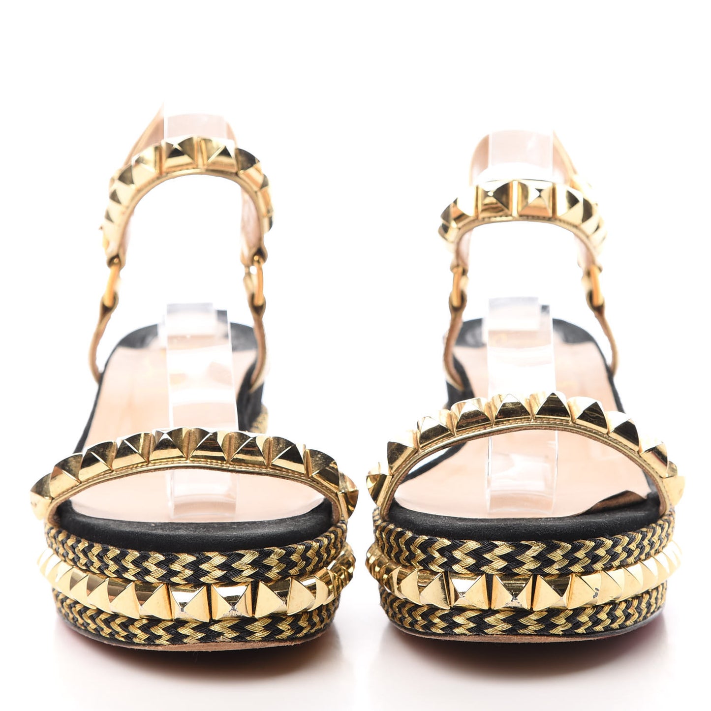 Specchio Suede Rope Cataclou 60 Platform Sandals 38 Gold Black