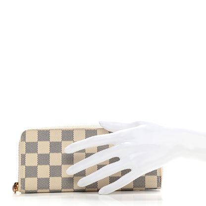 Louis Vuitton Damier Azur Clemence Wallet Rose Ballerine 2 of 9