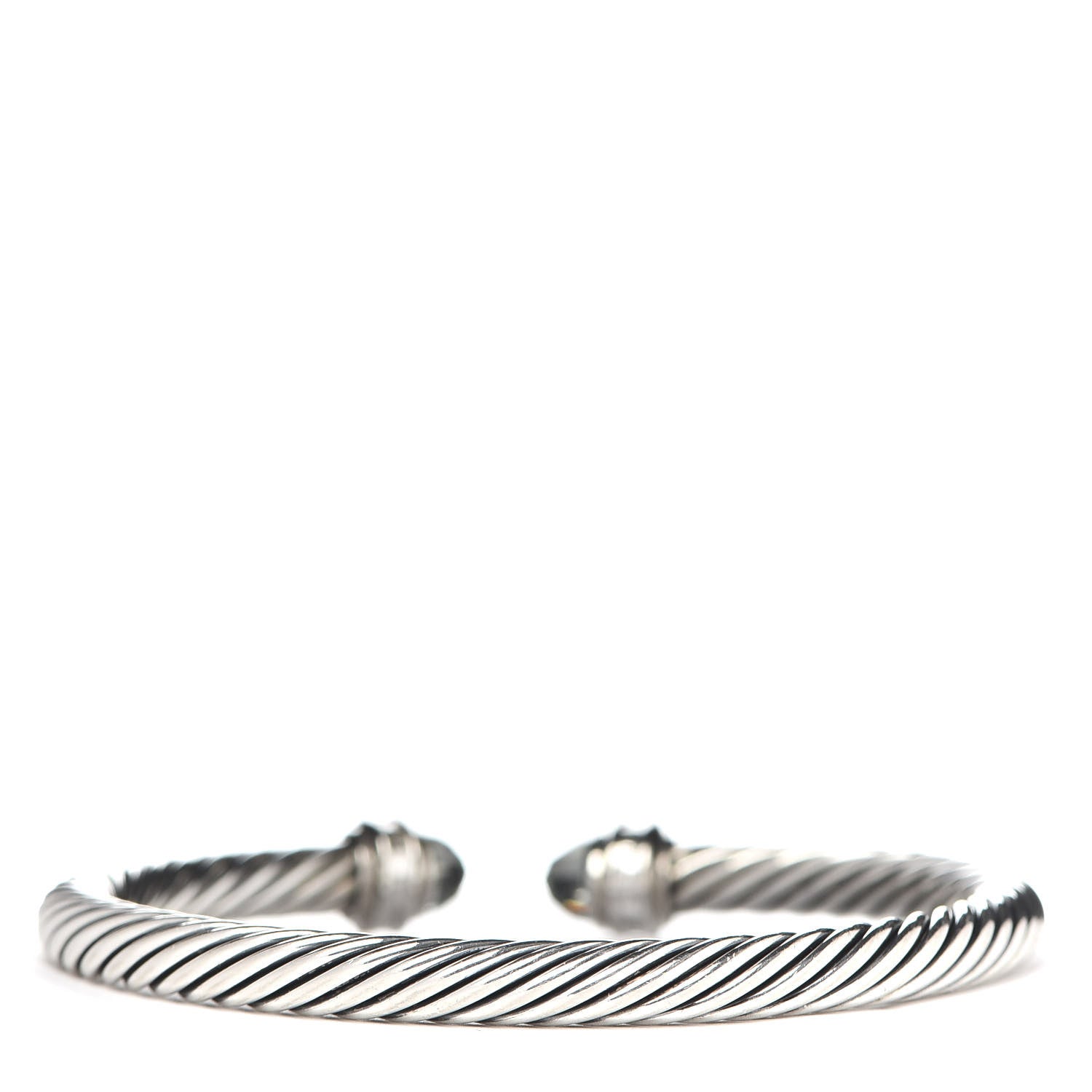 David Yurman Sterling Silver Diamond Prasiolite 5mm Cable Classics Bracelet 3 of 5