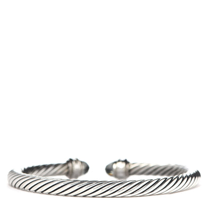 David Yurman Sterling Silver Diamond Prasiolite 5mm Cable Classics Bracelet 3 of 5