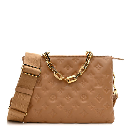 Louis Vuitton Lambskin Embossed Monogram Coussin PM Camel 1 of 11