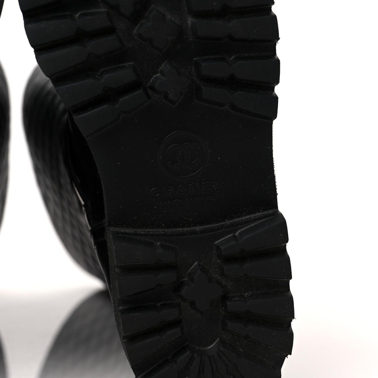 Chanel Calfskin Quilted Biker Boots 36.5 Black 6 of 6