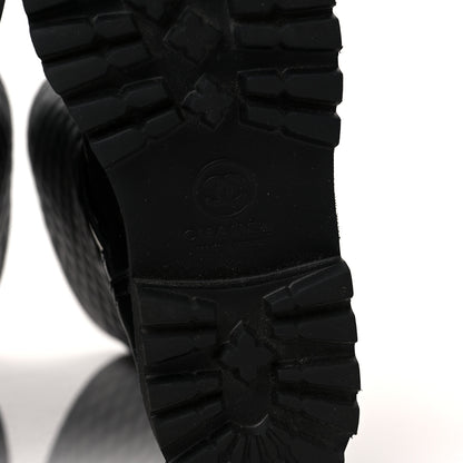 Chanel Calfskin Quilted Biker Boots 36.5 Black 6 of 6