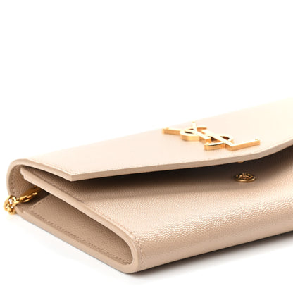 Saint Laurent Grain De Poudre Monogram Uptown Chain Wallet Nude Powder 11 of 12