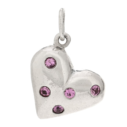 Tiffany Sterling Silver Pink Sapphire Etoile Heart Charm 1 of 3