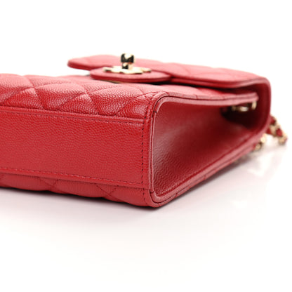 Chanel Caviar Quilted Classic Phone Holder Red 11 of 13