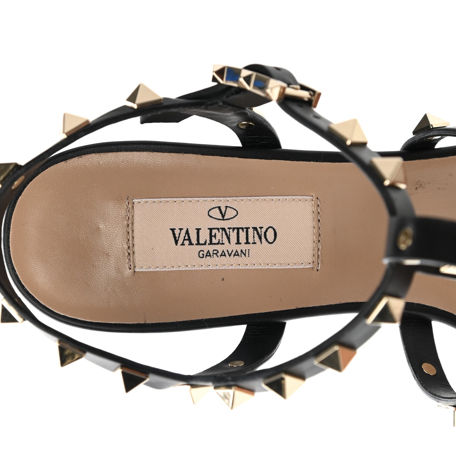 Valentino Garavani Calfskin Rockstud 60mm City Sandals 37.5 Black 7 of 8