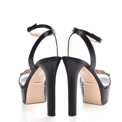 Gucci Malaga Kid Horsebit Platform Sandals 38.5 Black 6 of 20