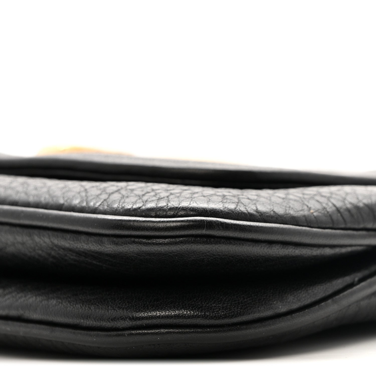 Gucci Pebbled Calfskin Small 1973 Chain Shoulder Bag Black 10 of 16