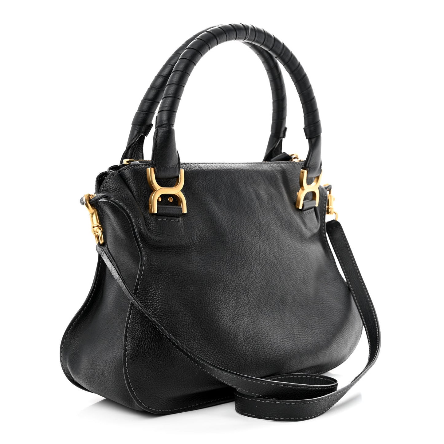 Calfskin Medium Marcie Satchel Black