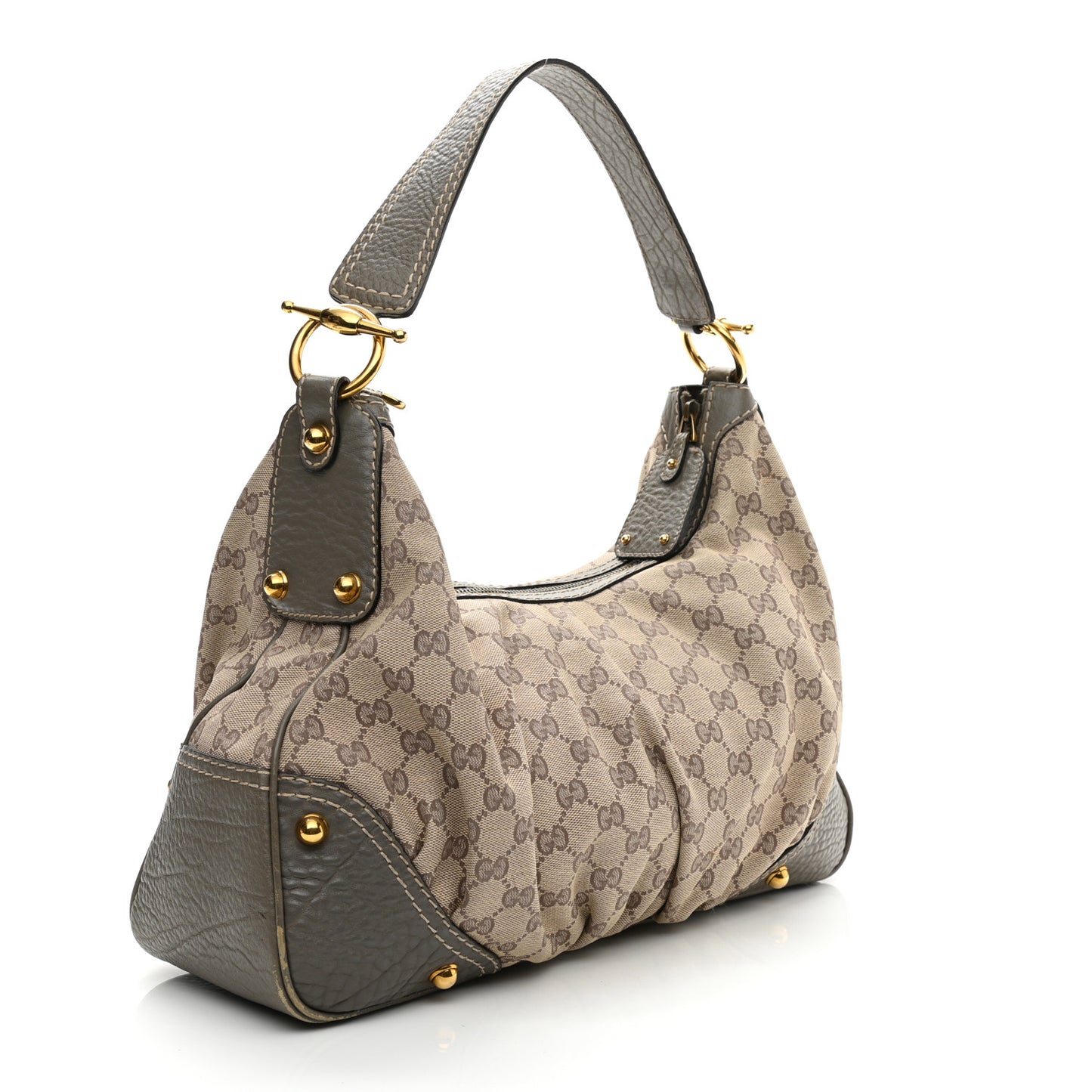 Monogram Medium Jockey Hobo Grey